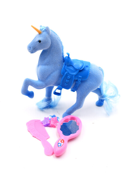 UNICORNIO CON ACCESORIOS AZUL CLARO