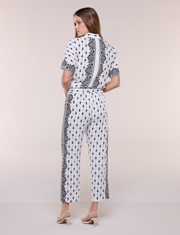 Pantalon Fluído Crop Printed CRUDO/MULTI