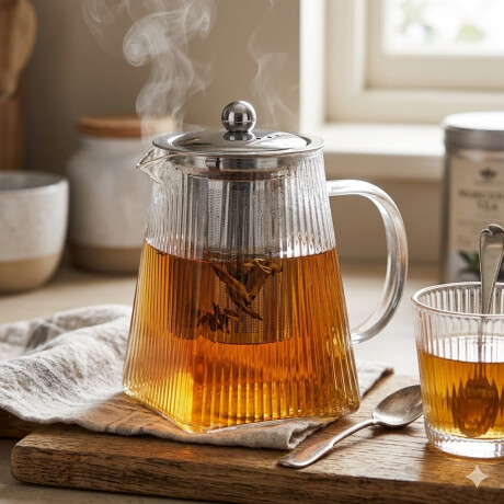 Tetera de vidrio facetado base cuadrada - 550ml Sc