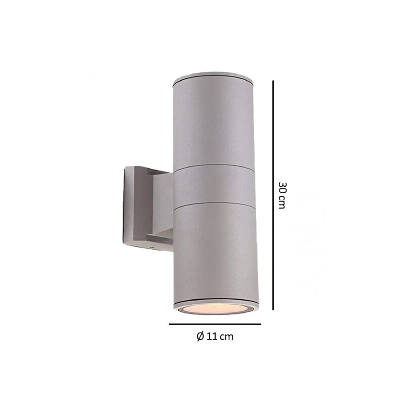 AEBC10G Luminaria de Exterior Bidireccional Gris Grande