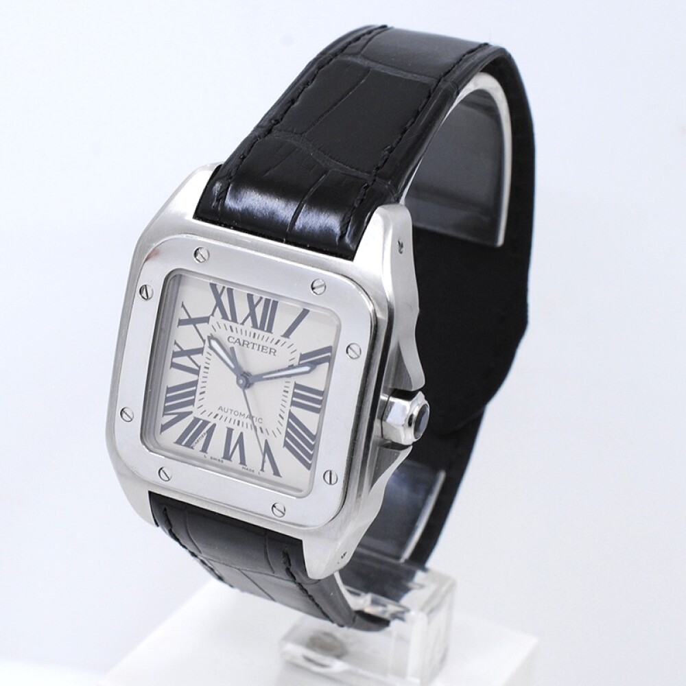 Cartier Santos 100 mediano 2878 automático año 2010 caja 33 mm con caja y papeles Cartier Santos 100 mediano 2878 automático año 2010 caja 33 mm con caja y papeles