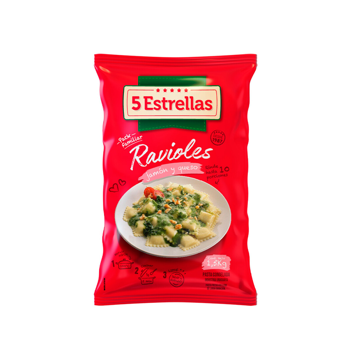 Raviol Jamon Y Queso 5e 1.5 Kg 