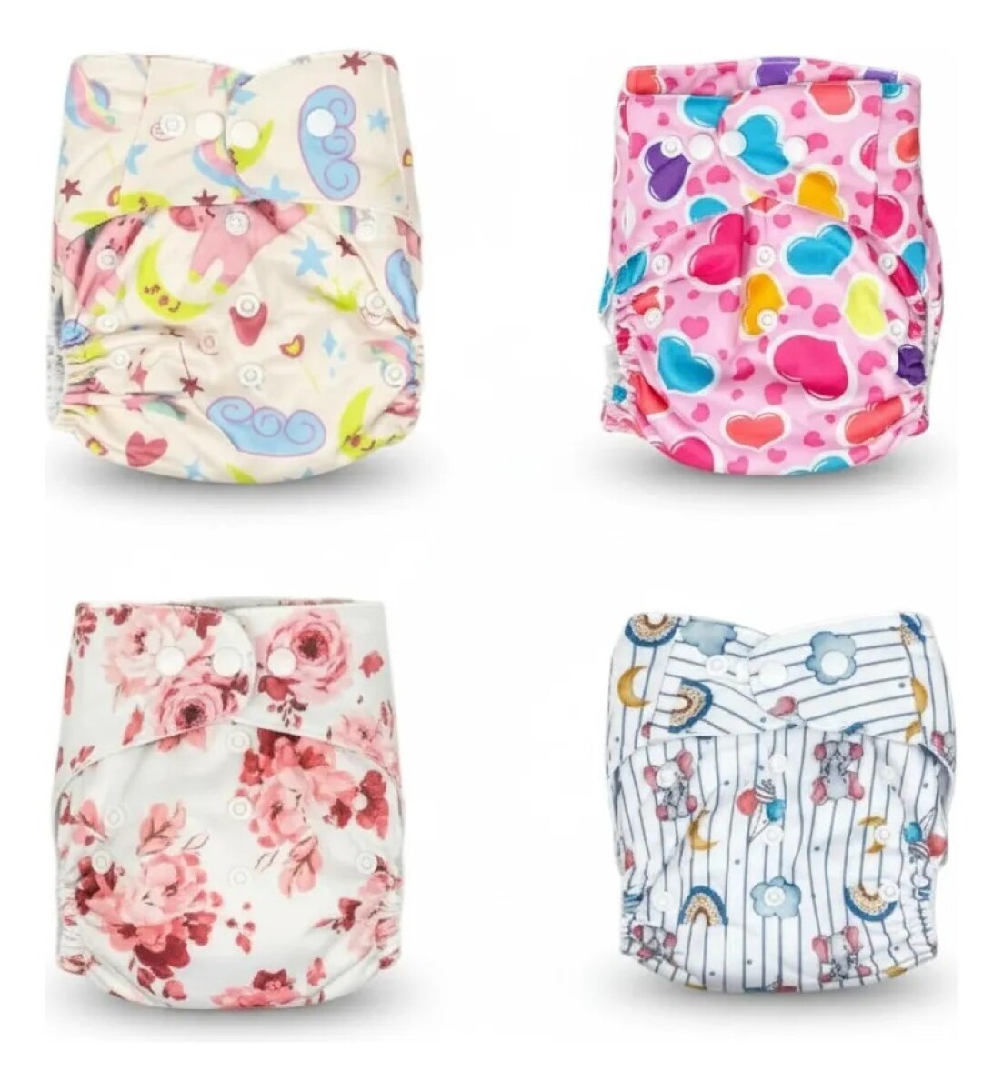 Set X4 Pañales Para Agua Absorbentes Reutilizables - niña 