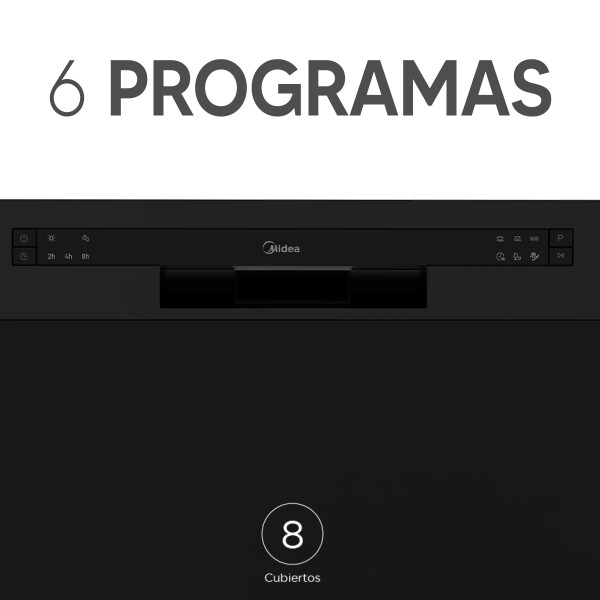 Lavavajillas Midea Wqp83802 Gb 8 C LAVAVAJILLAS MIDEA WQP8393802GB NEGRO
