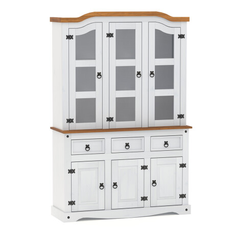 Modular cristalero 6P+3C Linea Naturale Blanco/Roble