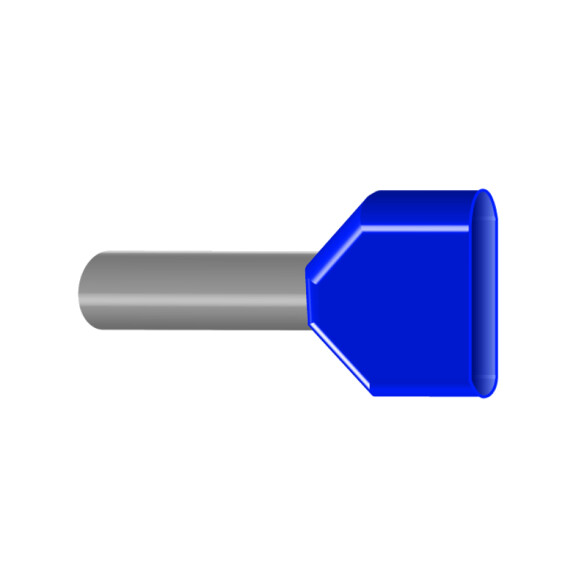Terminal tipo pino p/2 cond., cal. 2x2,5mm2, azul HI7125