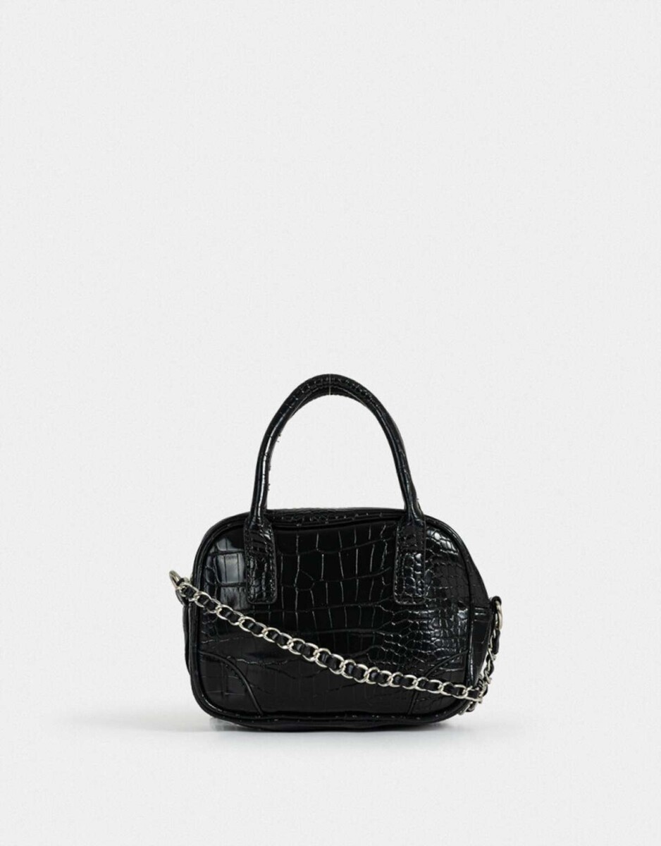 Cartera Bowling Croco - Negro 