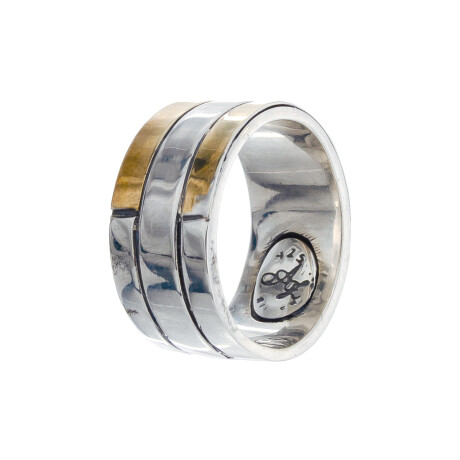 Anillo de plata 925 y double en oro 18 ktes. Anillo de plata 925 y double en oro 18 ktes.