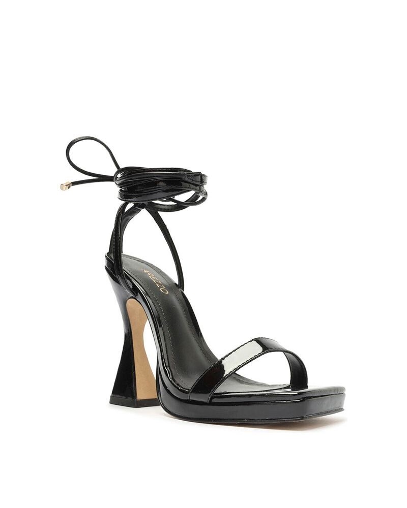 Sandalia Taco Alto Tiras Negro U