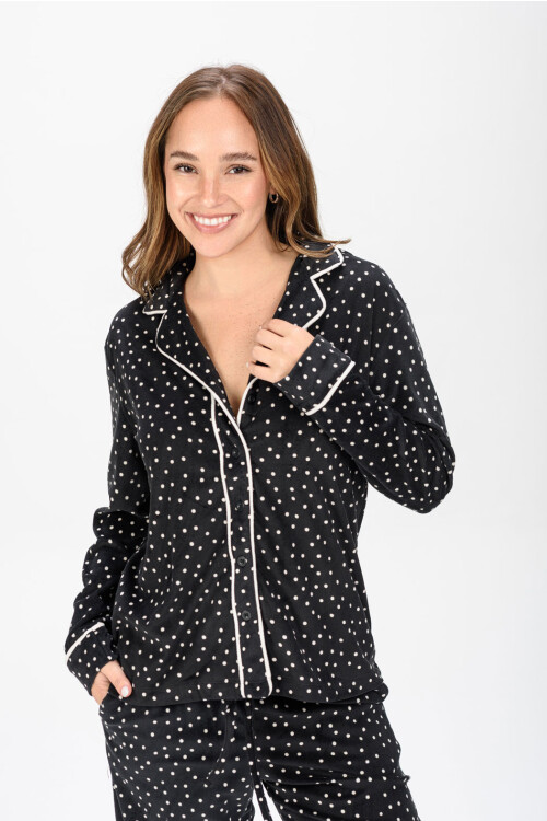 PIYAMA AMERICANO ESTAMPADO NEGRO