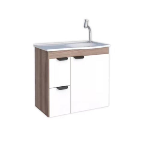 Mueble de baño suspendido Margarita Blanco 60 cm con bacha de resina Mueble De Baño Suspendido Margarita Blanco 60 Cm Con Bacha De Resina