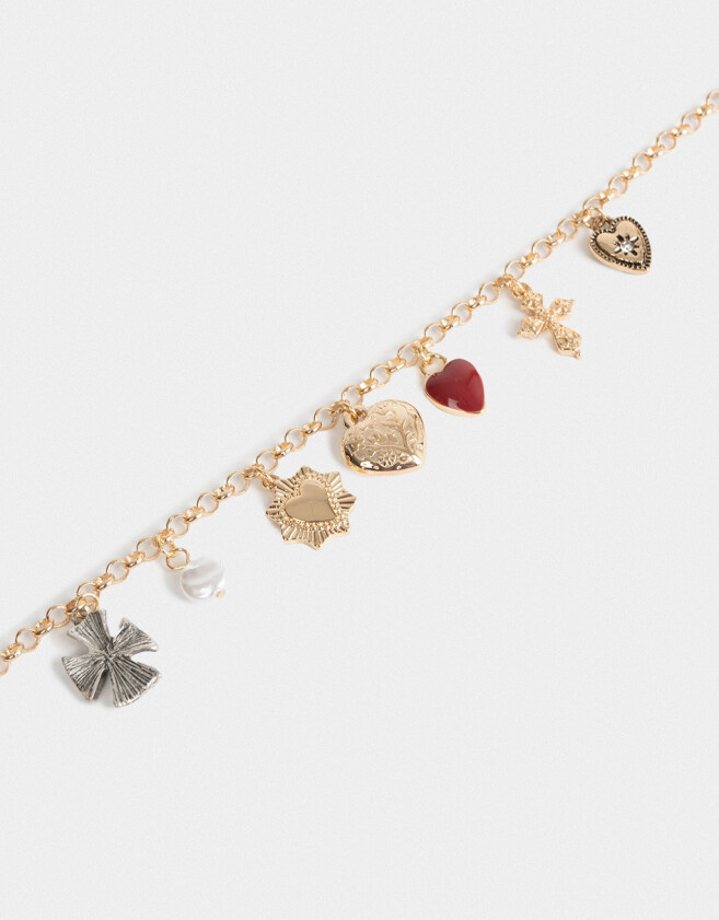 Pulseras Flexibles Con corazón Pulsera Flexible Con Multidijes - Dorado