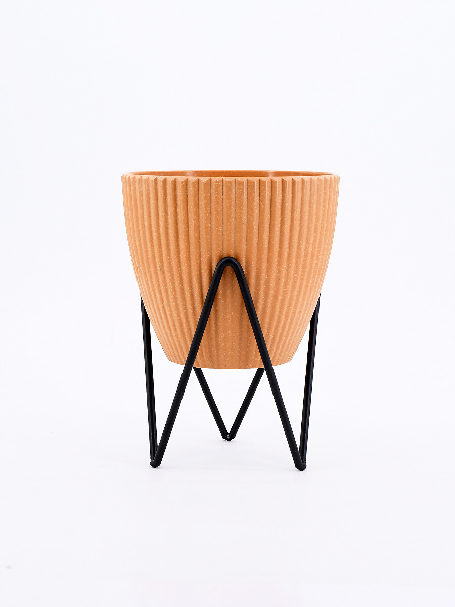 MACETA CON BASE - MARRON 