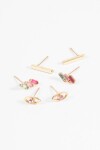 Set caravanas pins strass dorado