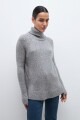 Polerón buclé gris melange
