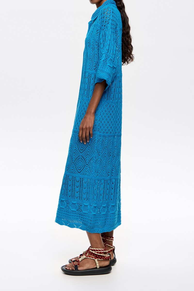 VESTIDO ASIMETRICO Azul