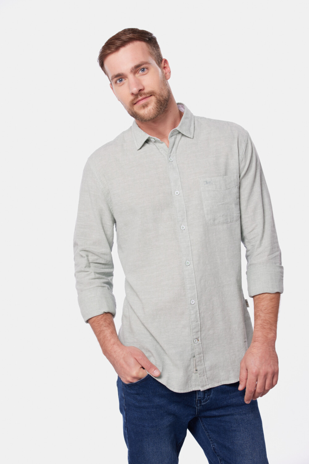CAMISA DE LINO Menta