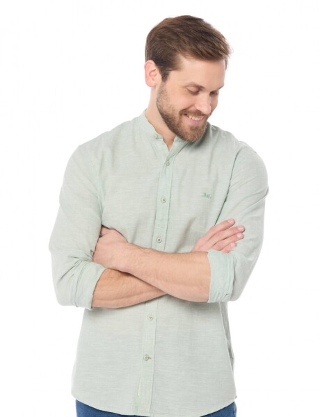CAMISA DE LINO CUELLO MAO Menta