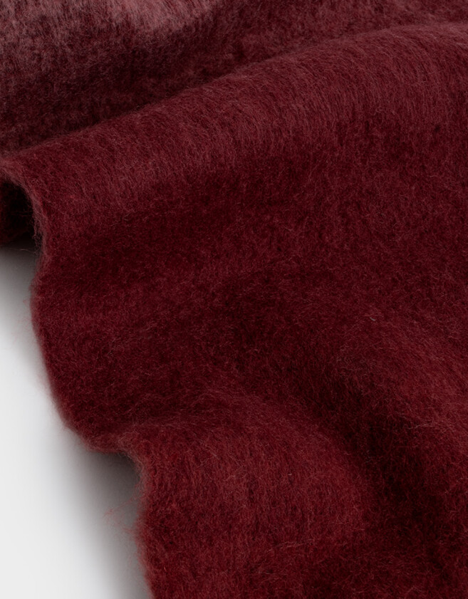 Bufandas Estampados Bufanda De Lana Con Flecos - Rojo Burdeaux