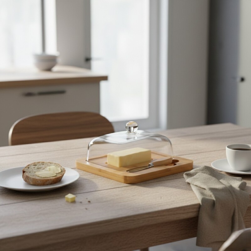 JGO MANTEQUERA C/TAPA Y CUCHILLO 18X18CM Unica