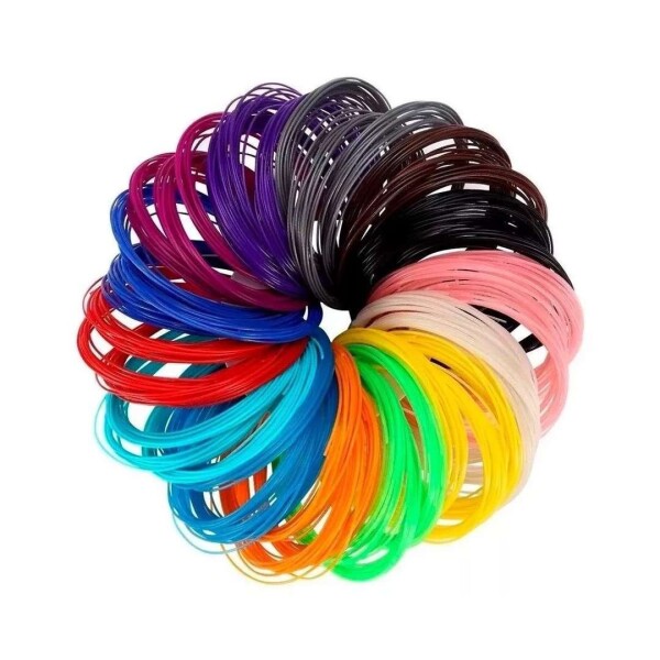 20 Rollos Pla 5 Metros Filamento Repuesto Impresión 3d Lápiz Variante Color Multicolor