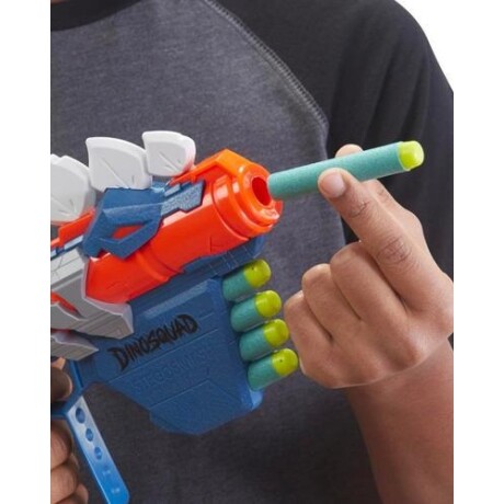 Lanzador de dardos de Juguete Nerf DinoSquad Stego-Smash con 5 dardos - Azul Azul