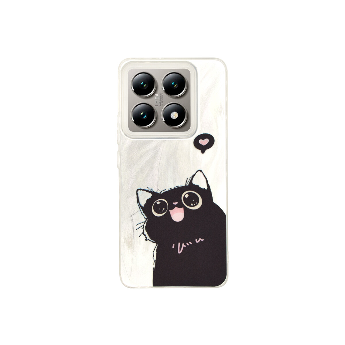 Protector para Xiaomi 14T plateado diseño gato animado 