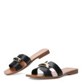 Sandalias de Mujer Bottero Slide con Detalle Metálico Negro