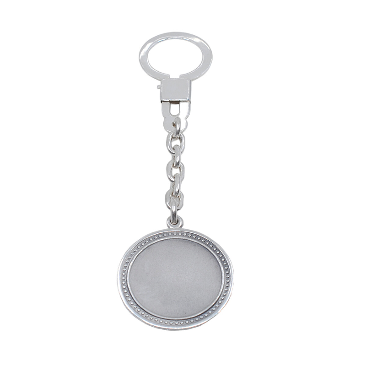 Llavero Plata 925 ,Medalla Redonda Empavonada 