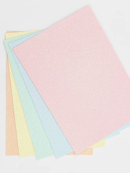 BLOCK GOMA EVA PASTEL C/ GLITTER A4 PACK X 5. MULTICOLOR