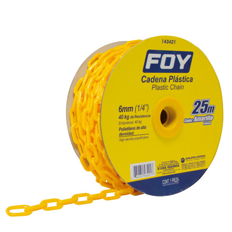 Cadena Plast.foy 1/4" X Mt Amarilla Cadena Plast.foy 1/4" X Mt Amarilla
