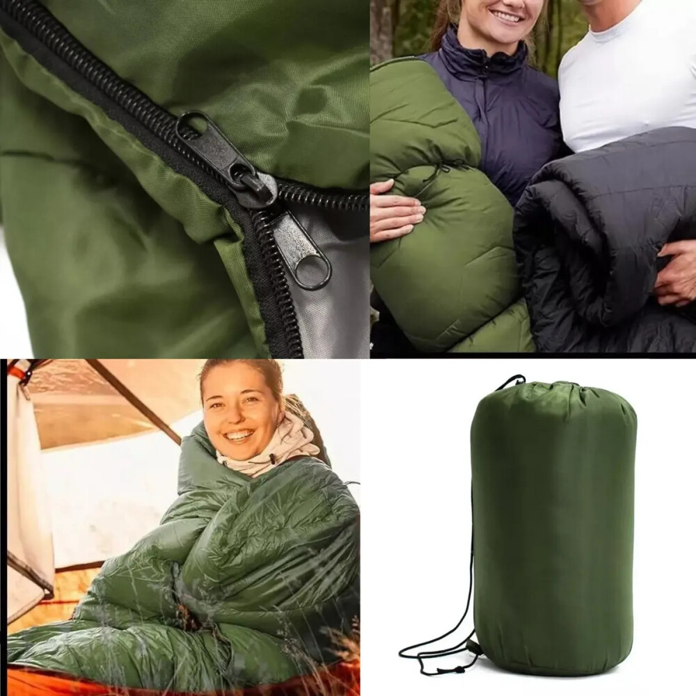 Sobre Bolsa De Dormir Con Capucha Camping VERDE