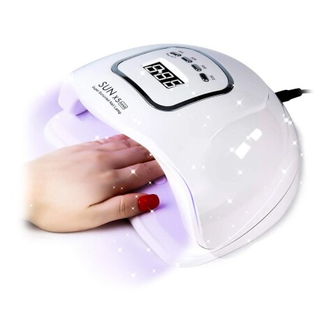 Lampara UV Led Seca Uñas Cabina 80W Sun X5 Timer Manos Pies Variante Color Blanco