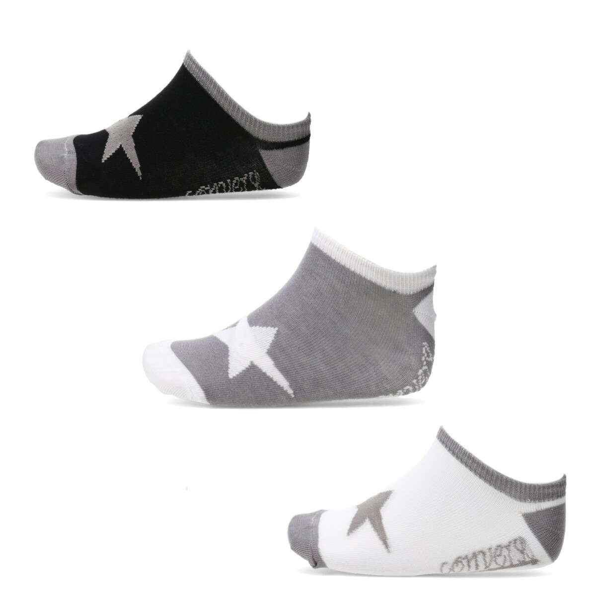 Medias Unisex Converse x2 Chuck Taylor - Negro - Gris - Blanco 