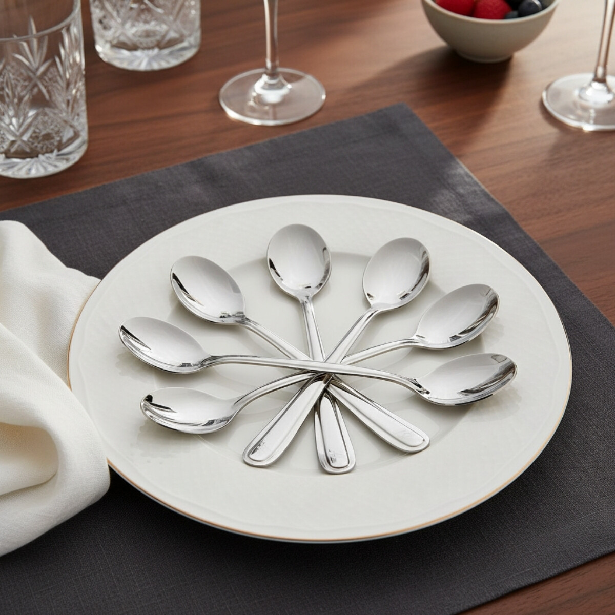 Set x6 cucharas acero inox 18.4cm - INOX 