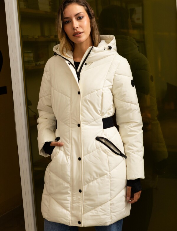 Campera Abrigo Capucha CRUDO