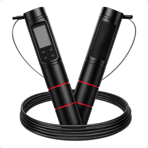 Cuerda De Saltar Con Contador Digital Cardio Crossfit Longitud: 2.9m. Cuerda De Saltar Con Contador Digital Cardio Crossfit Longitud: 2.9m.