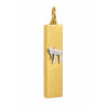 Colgante Mezuza de Oro Amarillo 18k con Jai en Oro Blanco Colgante Mezuza de Oro Amarillo 18k con Jai en Oro Blanco