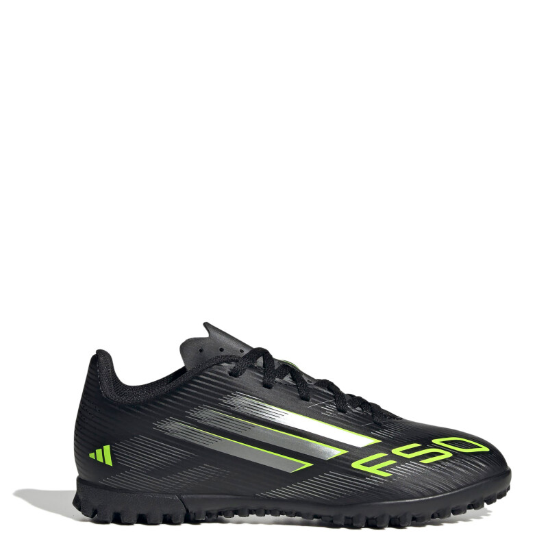 Championes de Niños Adidas Futbol 5 F50 Club Jrs Negro - Plateado - Amarillo Limon