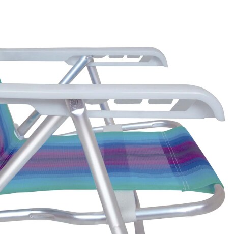 Reposera Silla Reclinable De Playa 4 Posiciones Aluminio Verde Agua/violeta