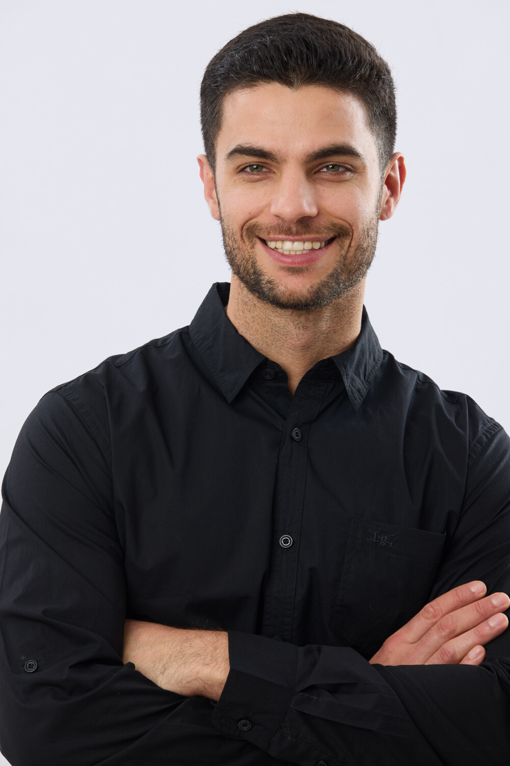 CAMISA LISA DE ALGODÓN Negro