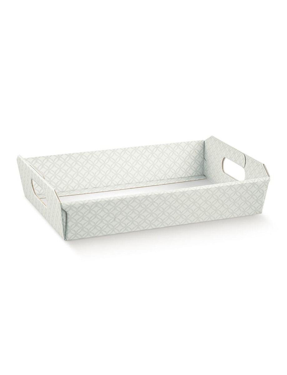 BANDEJA 31X22X9 cm - MATELASSE GRIGIO PERLA 