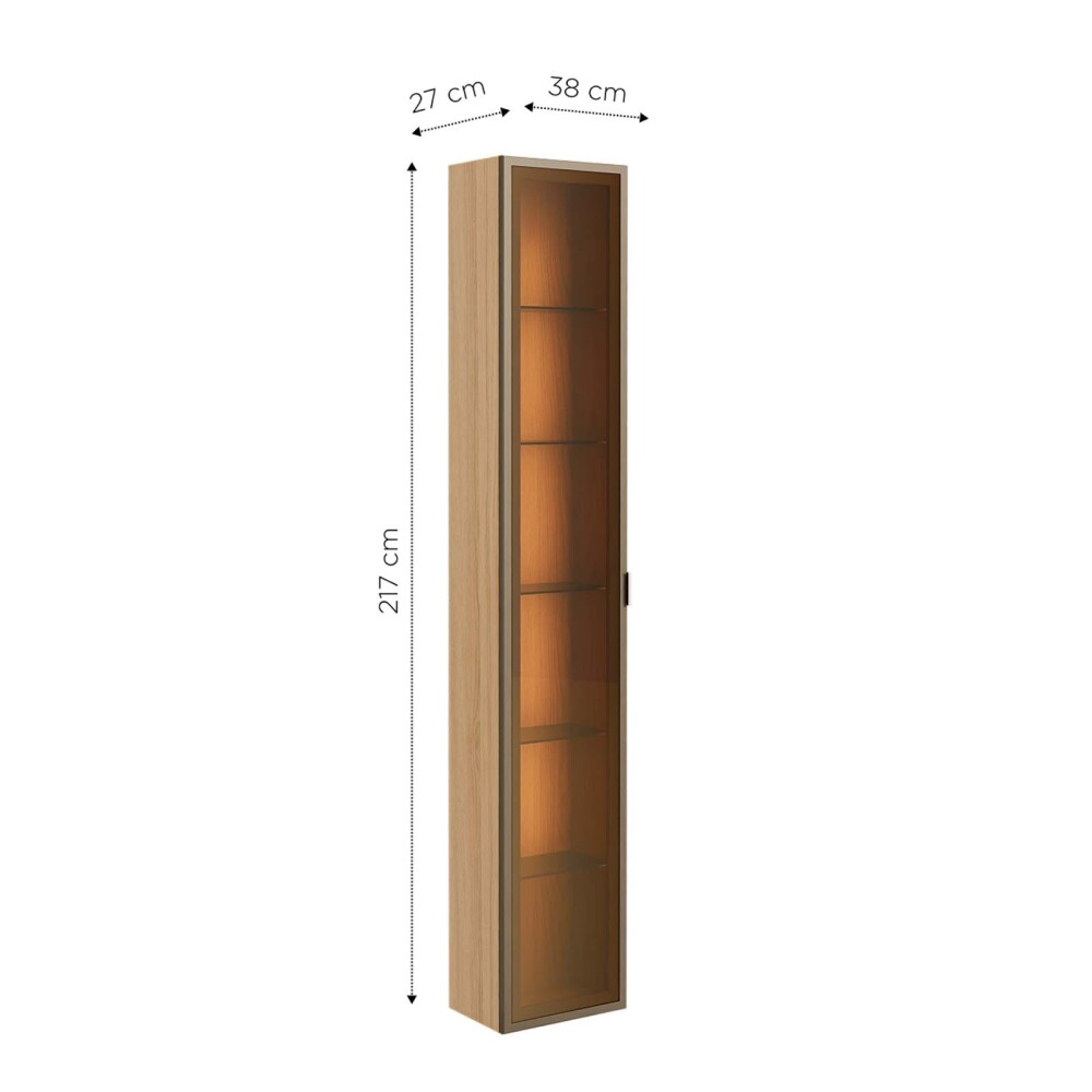 CRISTALERA/MODULAR MDF MARRON GLASS ROBLE