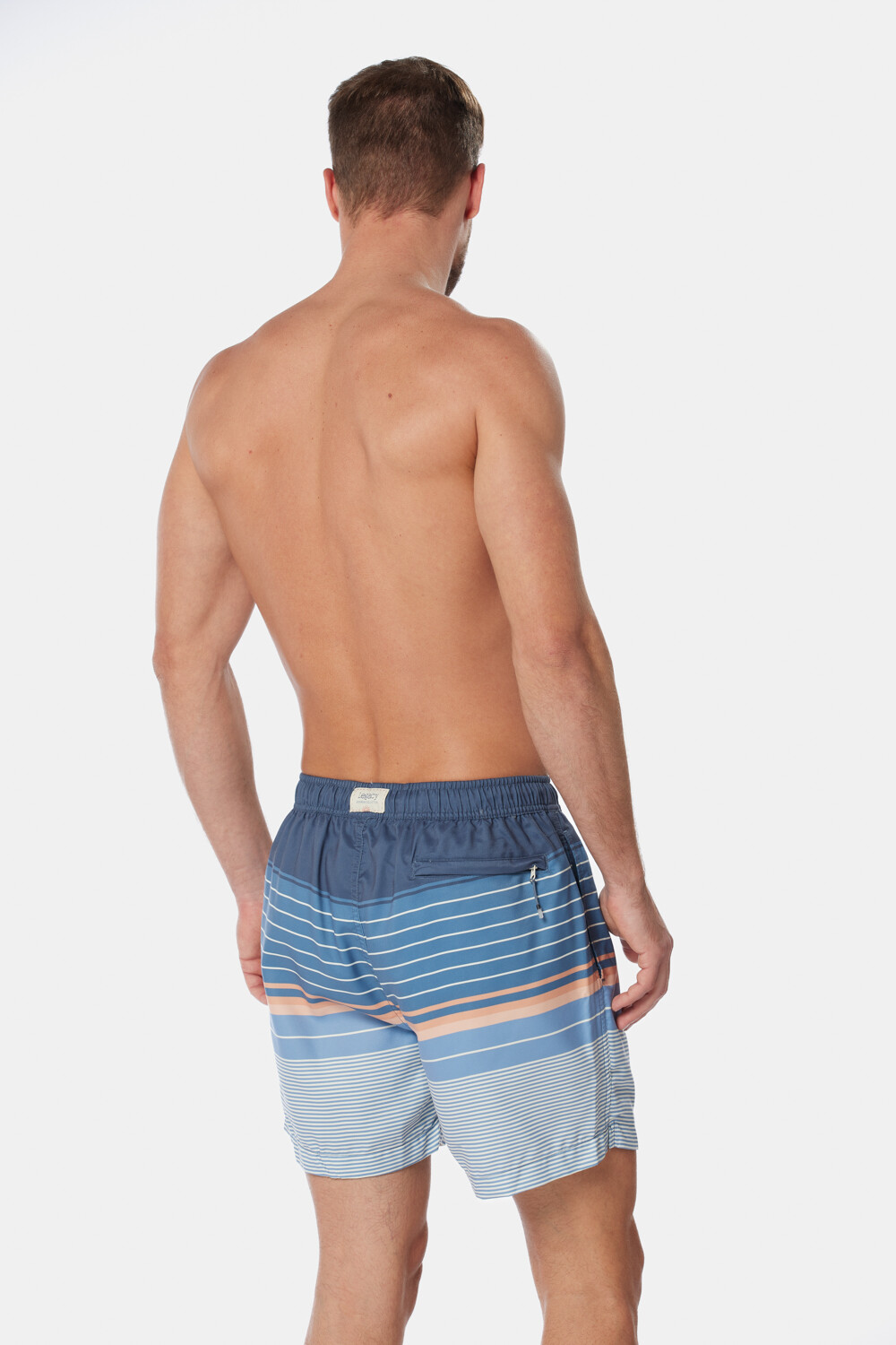 SHORT DE BAÑO RAYADO Azul