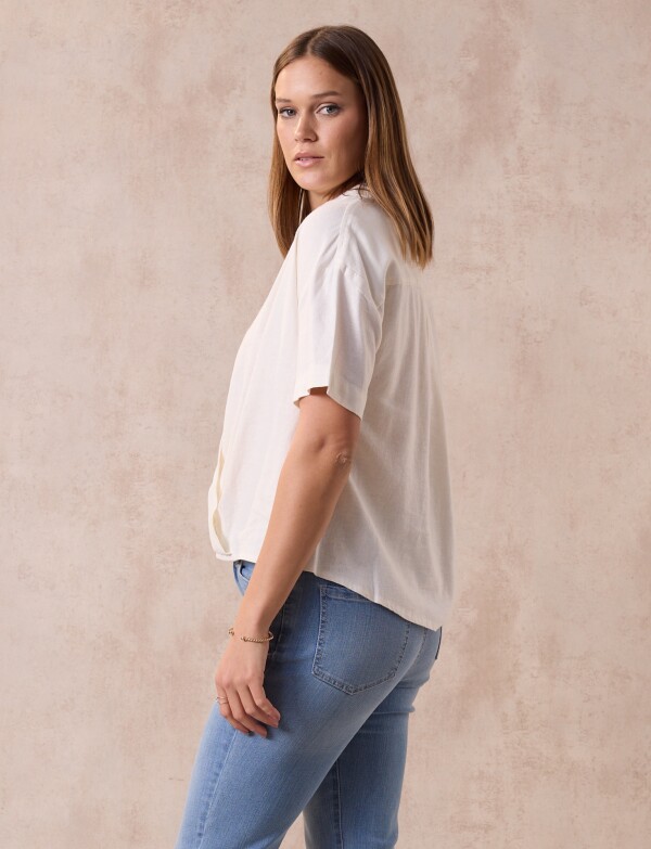 Blusa Lino Cruzada CRUDO