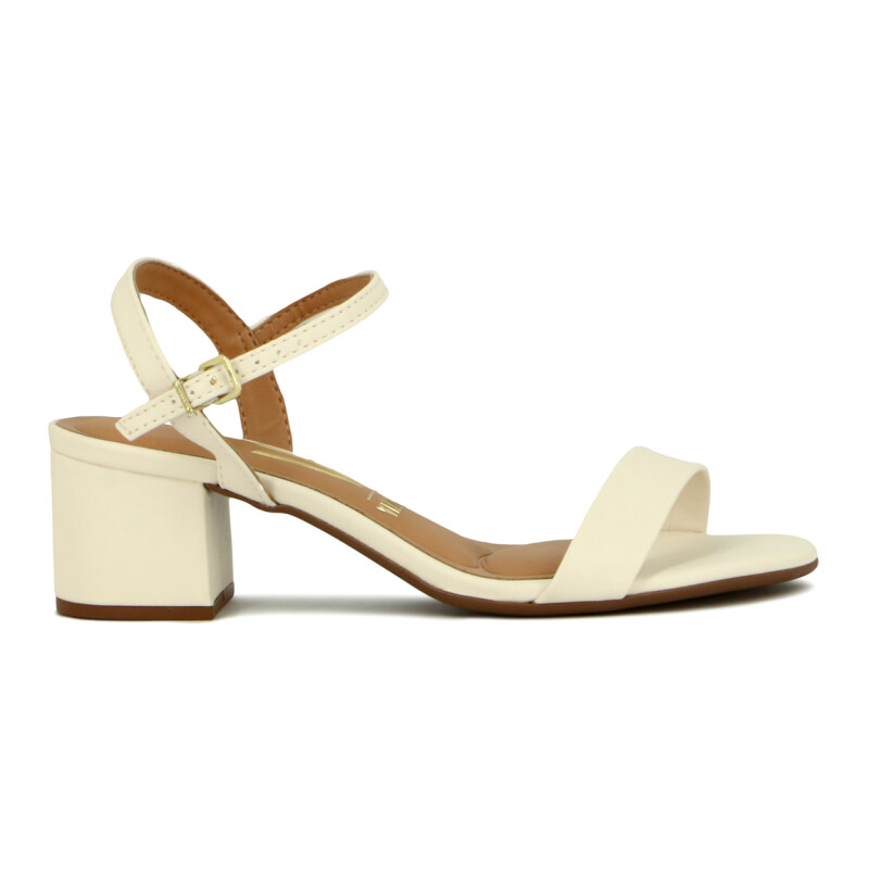 Sandalia Formal Mujer Vizzano Taco Bajo Blanco