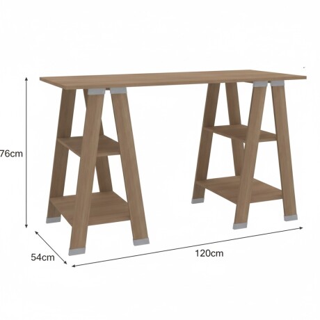 ESCRITORIO - MESA CON CABALLETES Y ESTANTES ESCRITORIO - MESA CON CABALLETES Y ESTANTES