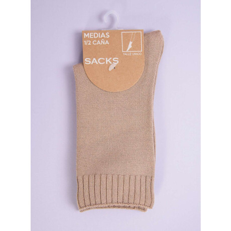 Medias de abrigo en colores lisos Beige