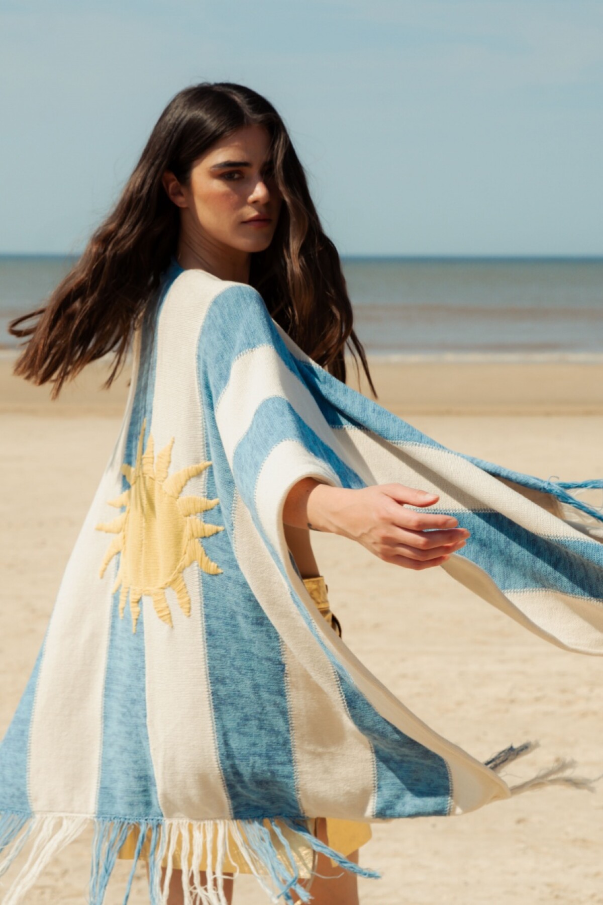 Ruana Rioplatense Azul / Blanco