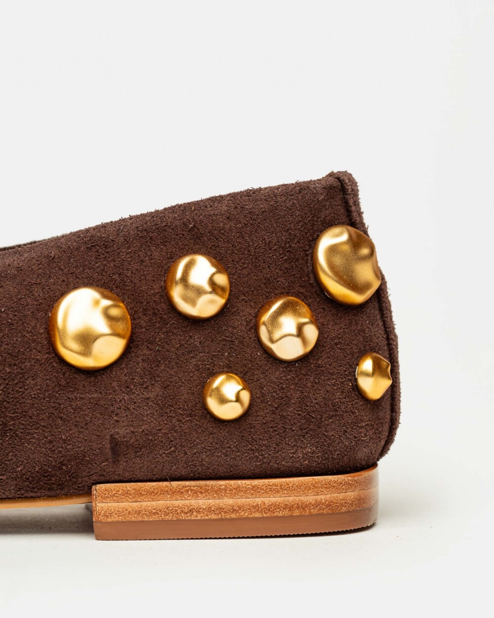 Mocasín Louise en cuero gamuza Chocolate